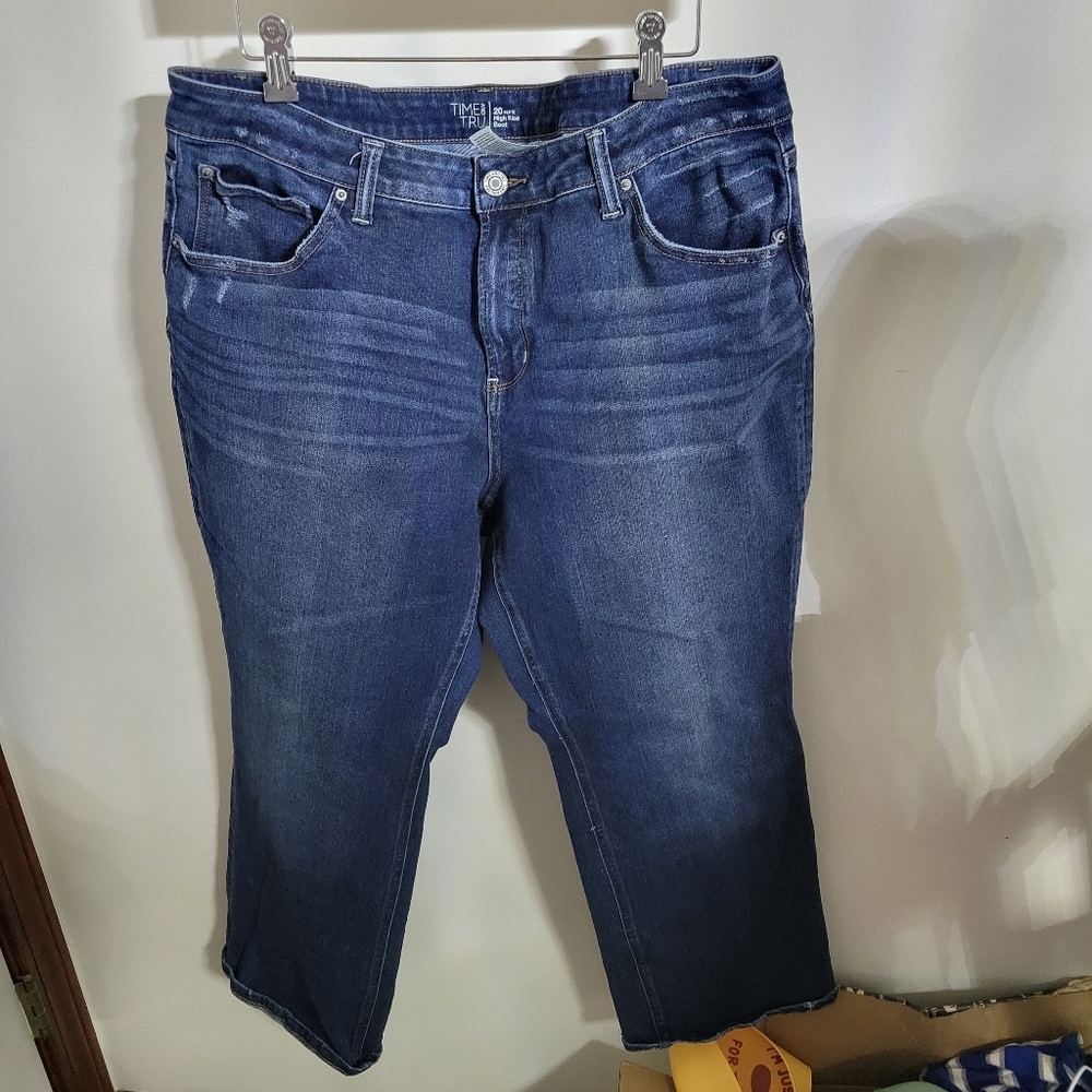 Women’s Time and Tru High Rise Bootcut Jeans, Size 20 Petite